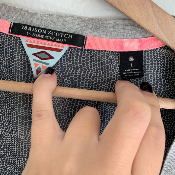 Maison Scotch gray/blue single button cardigan - Picture 2 of 8